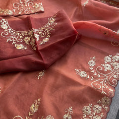 Soft Crepe Silk Saree with Zarkan & Kasab Embellishment