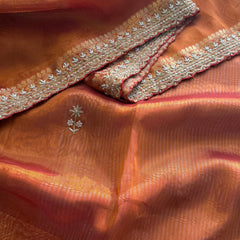 Pure Tissue Banarasi Silk Saree | Zardozi & Kutdana Work