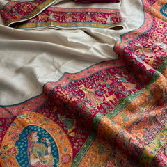 Pure Munga Tussar Silk Saree with Meena Banarasi Weaving