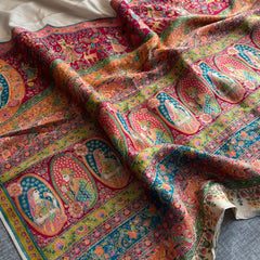 Pure Munga Tussar Silk Saree with Meena Banarasi Weaving
