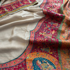 Pure Munga Tussar Silk Saree with Meena Banarasi Weaving