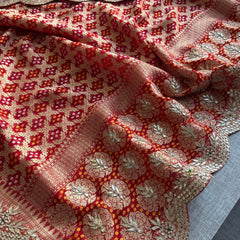 Banarasi Khaddi Georgette Saree with Zardozi & Sequins