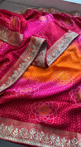 Munga Silk Banarasi Saree with Pearl, Resham & Kutdana