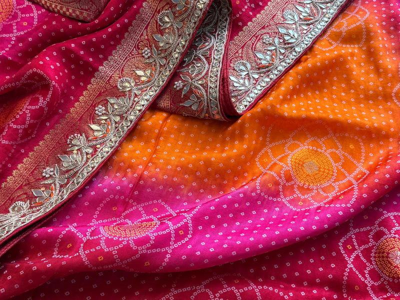 Munga Silk Banarasi Saree with Pearl, Resham & Kutdana