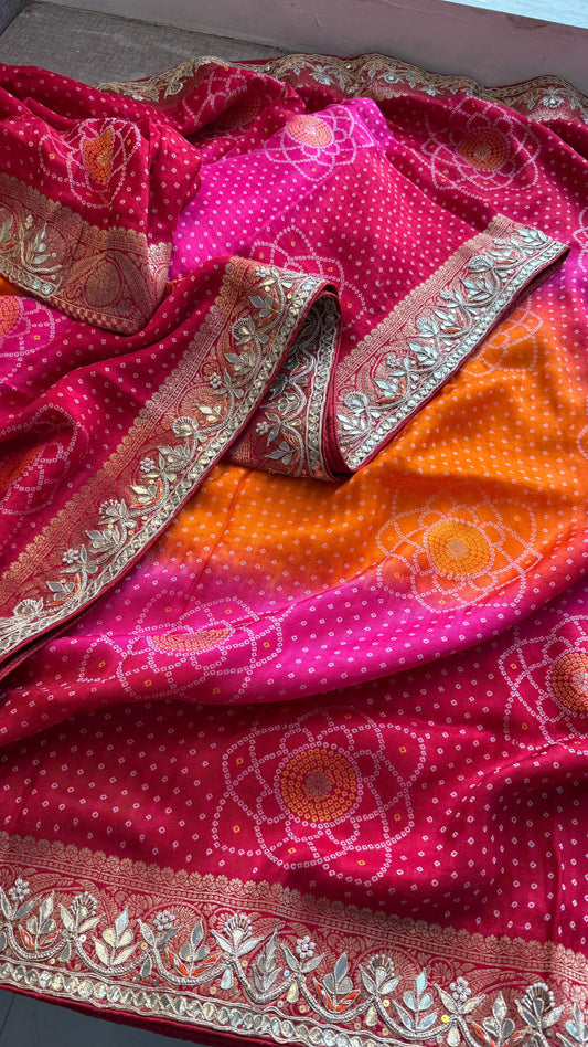 Munga Silk Banarasi Saree with Pearl, Resham & Kutdana