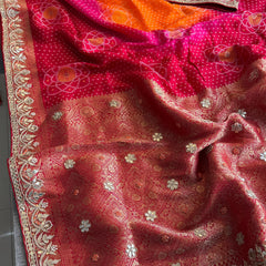 Munga Silk Banarasi Saree with Pearl, Resham & Kutdana