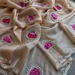 Tissue Handloom Banarasi Silk Saree with Pearl & Gotapatti