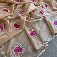 Tissue Handloom Banarasi Silk Saree with Pearl & Gotapatti