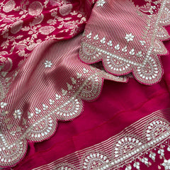 Khaddi Georgette Banarasi Saree with Pearl & Gotapatti Work