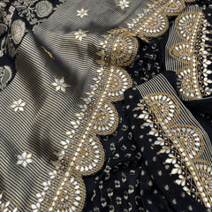Khaddi Georgette Banarasi Saree with Pearl & Gotapatti Work