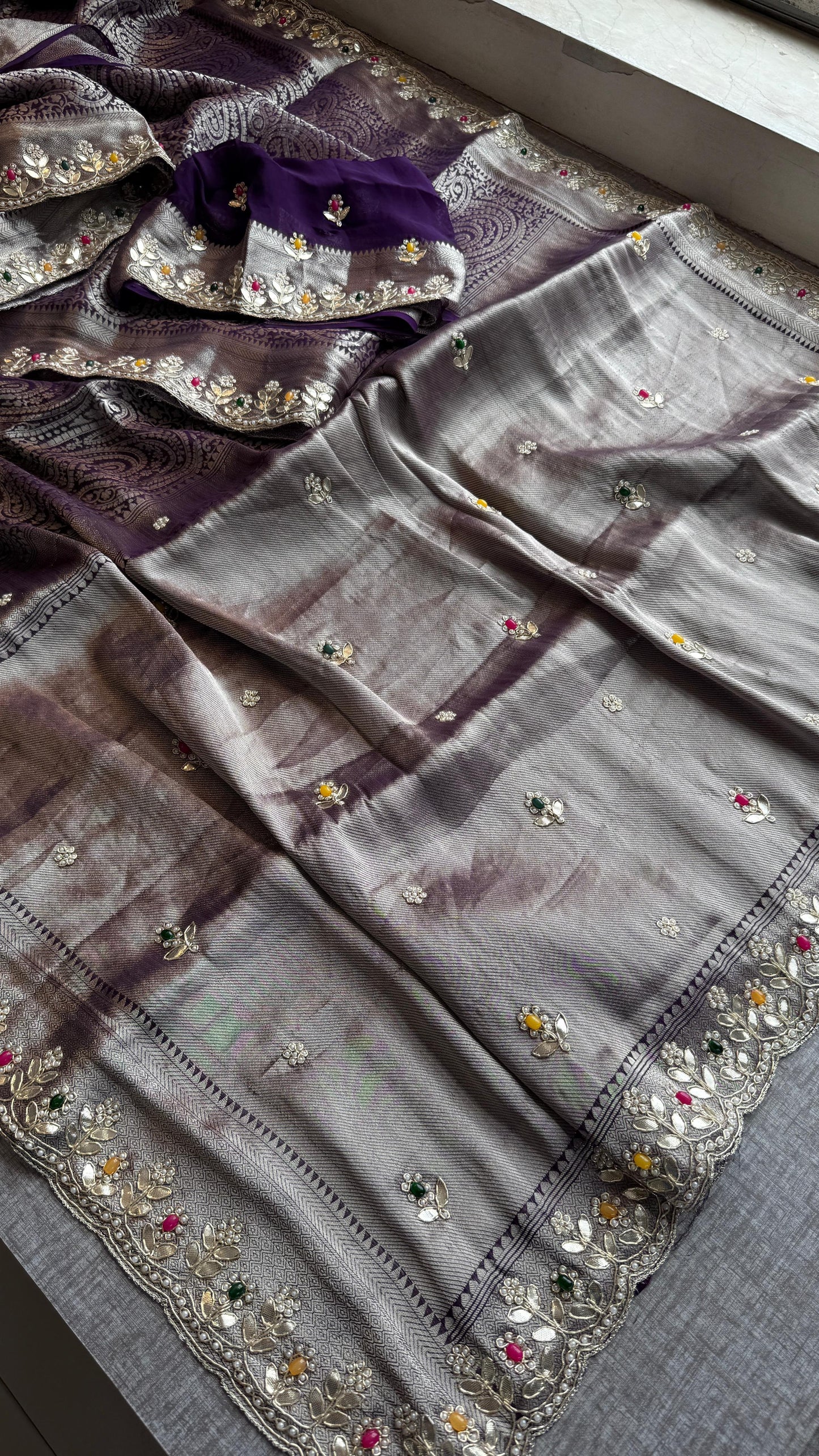 Elegant Pure Khaddi Georgette Banarasi Saree
