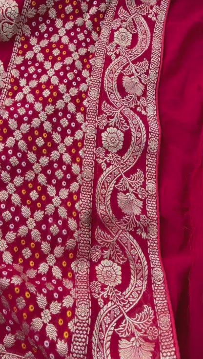 Pure Khaddi Georgette Saree with Banarasi Weaving