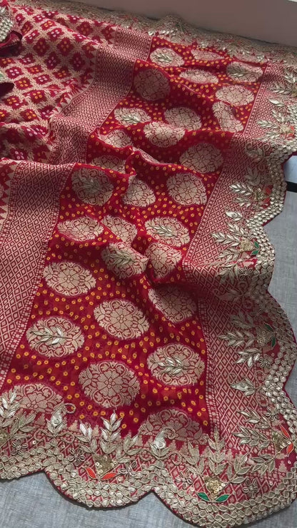 Munga Banarasi Silk Saree with Pearl, Resham & Kutdana