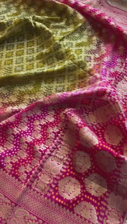 Elegant Bandhani Banarasi Khaddi Georgette Dupatta