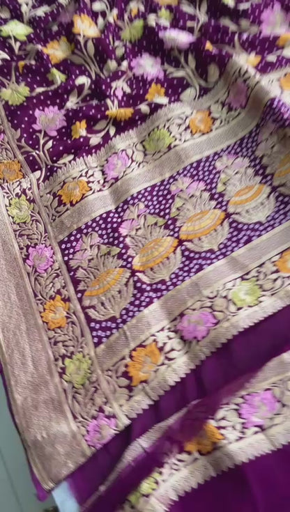 Pure Khaddi Georgette Saree with Meena Banarasi Weaving