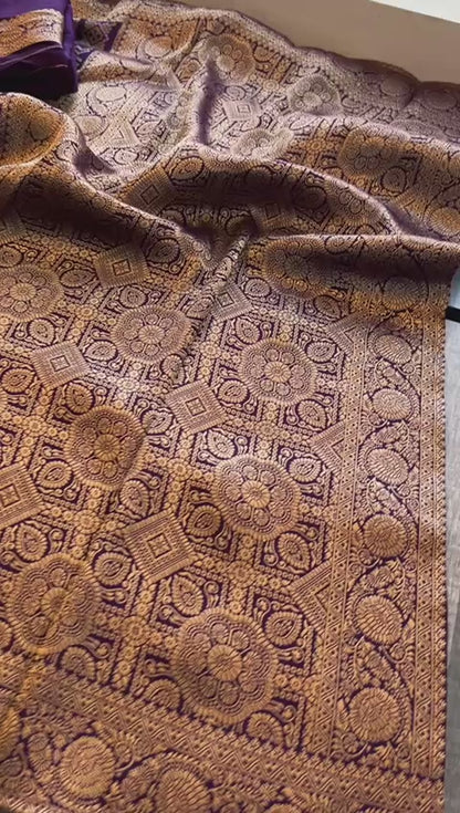 Pure Munga Silk Saree with Meena Banarasi Weaving