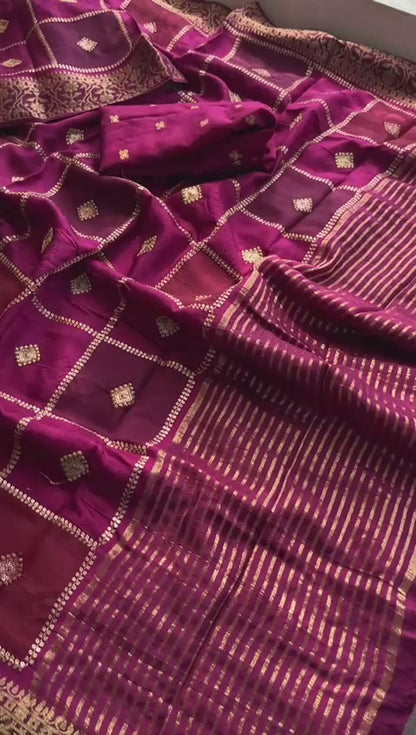 Pure Munga Silk Saree with Banarasi Weaving