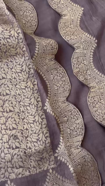 Silk Banarasi Saree with Classic Cutwork Detailing
