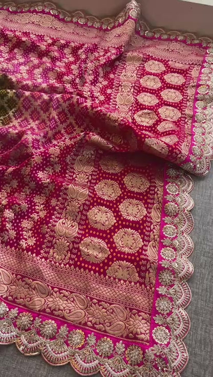 Elegant Bandhani Banarasi Khaddi Georgette Dupatta