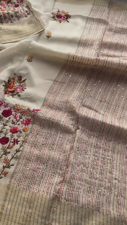 Pure Munga Silk Saree with Hand Knot & Katha Banarasi Weaving