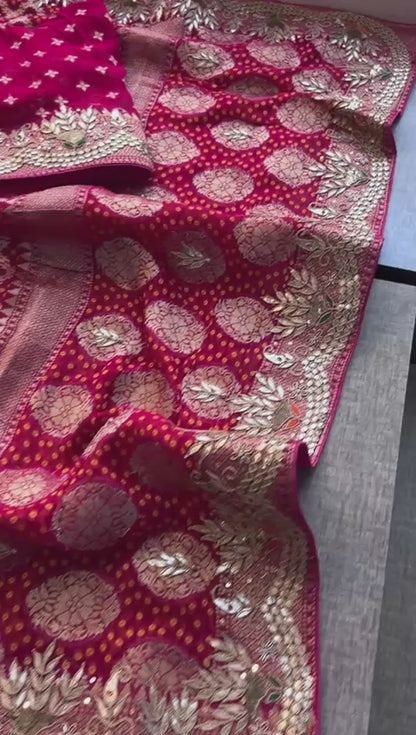 Pure Khaddi Georgette Saree with Gotapatti, Zardozi, Sequins & Pearl Work