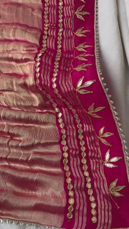 Pure Gajji Silk Dupatta with Handcrafted Gotta Patti Work